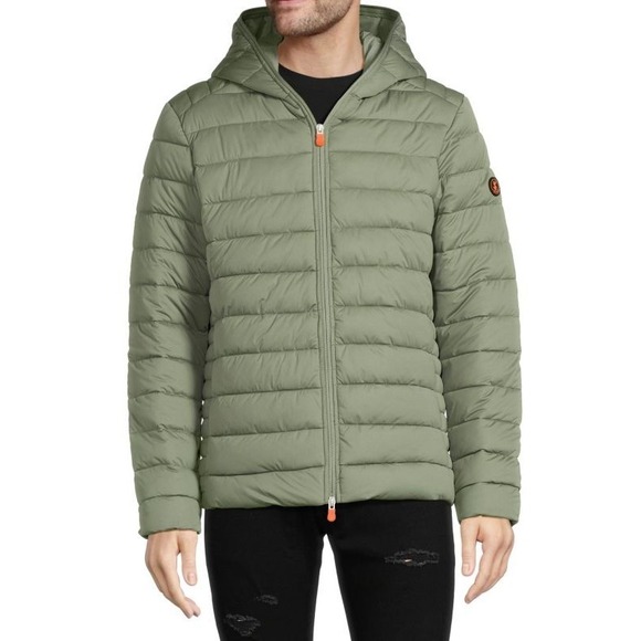 Save the Duck Mens Lexis Packable Hooded Puffer Jacket Green Size XXL NEW - Picture 1 of 4